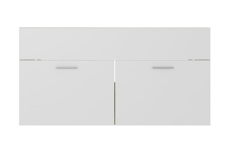 Servantskap hvit og sonoma eik 90x38,5x46 cm sponplate - Beige - Servantskap & kommode