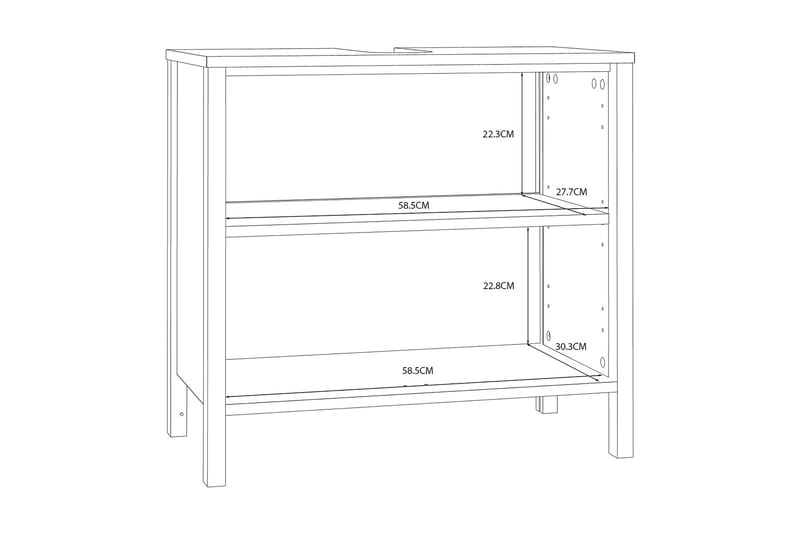 Servantskap Samkov 35x64 cm 2 Skap - Hvit - Servantskap & kommode