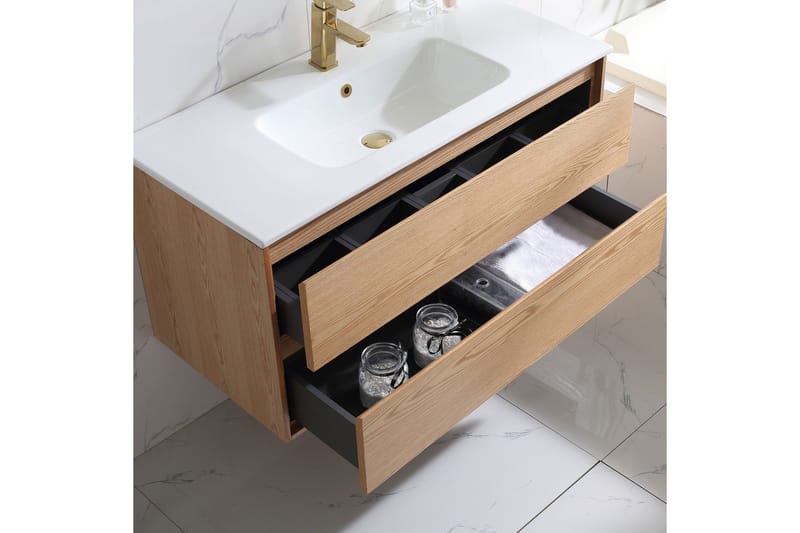 Tvättställsskåp Bathlife Ek - Oppbevaring - Oppbevaring til baderom - Servantskap & kommode