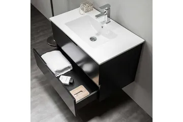 Tvättställsskåp Bathlife Svart - Oppbevaring - Oppbevaring til baderom - Servantskap & kommode
