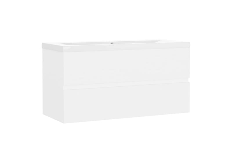 Servantskap med innebygd vask hvit sponplate - Hvit - Servantskap & kommode