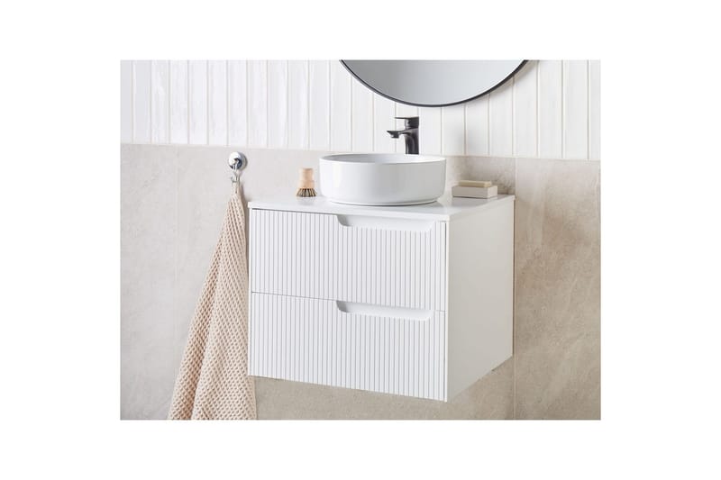 Servantskap Quintela Hvit, 60x52x48 cm - Hvit, 60x52x48 cm - Oppbevaring - Oppbevaring til baderom - Veggskap & høyskap