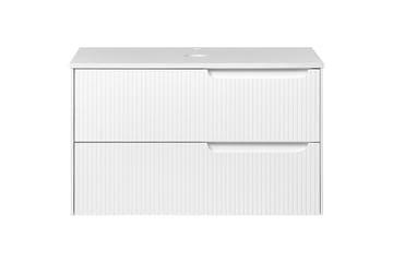 Servantskap Quintela Hvit, 80x52x48 cm - Hvit, 80x52x48 cm - Oppbevaring - Oppbevaring til baderom - Veggskap & høyskap
