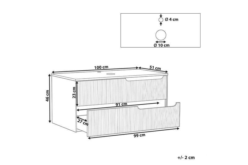 Servantskap Quintela Sort, Hvit, 100x52x48 cm - Sort, Hvit, 100x52x48 cm - Oppbevaring - Oppbevaring til baderom - Veggskap & høyskap