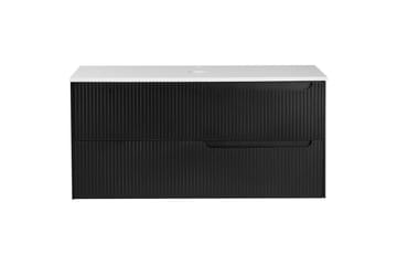 Servantskap Quintela Sort, Hvit, 100x52x48 cm - Sort, Hvit, 100x52x48 cm - Oppbevaring - Oppbevaring til baderom - Veggskap & høyskap