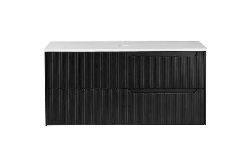 Servantskap Quintela Sort, Hvit, 100x52x48 cm - Sort, Hvit, 100x52x48 cm - Oppbevaring - Oppbevaring til baderom - Veggskap & høyskap