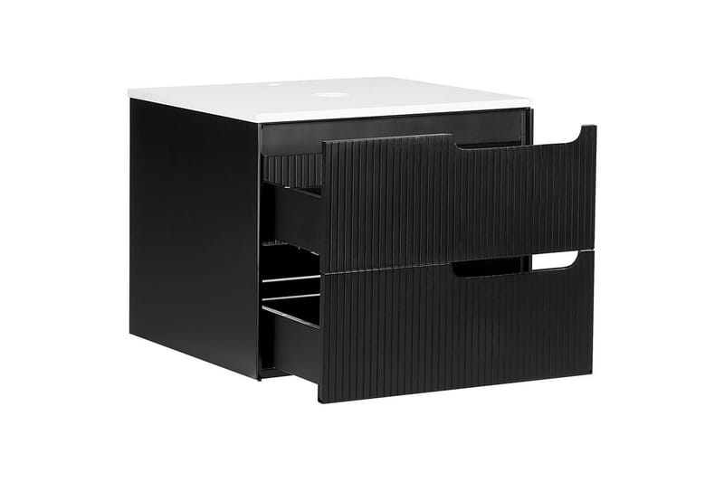 Servantskap Quintela Sort, Hvit, 60x52x48 cm - Sort, Hvit, 60x52x48 cm - Oppbevaring - Oppbevaring til baderom - Veggskap & høyskap