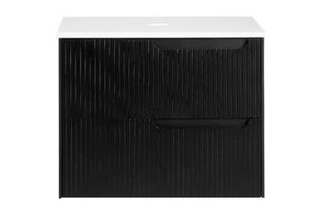 Servantskap Quintela Sort, Hvit, 60x52x48 cm - Sort, Hvit, 60x52x48 cm - Oppbevaring - Oppbevaring til baderom - Veggskap & høyskap