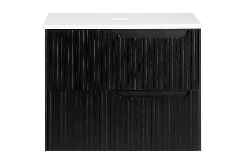 Servantskap Quintela Sort, Hvit, 60x52x48 cm - Sort, Hvit, 60x52x48 cm - Oppbevaring - Oppbevaring til baderom - Veggskap & høyskap