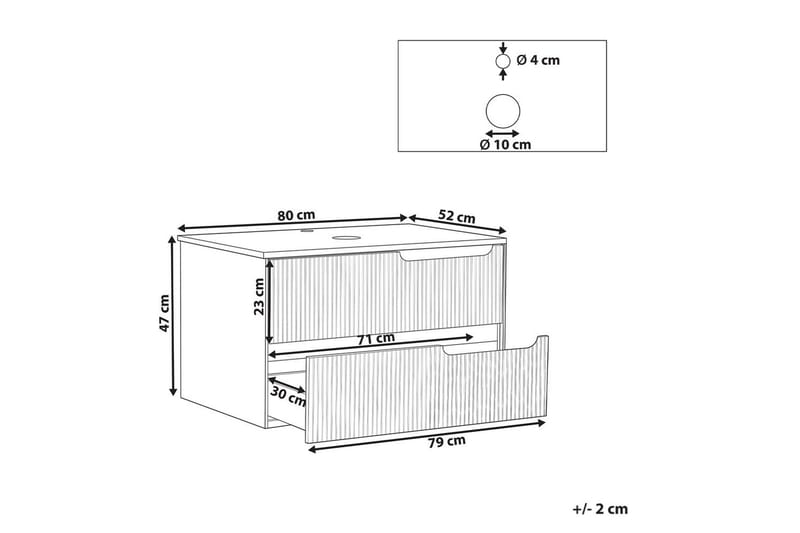 Servantskap Quintela Sort, Hvit, 80x52x48 cm - Sort, Hvit, 80x52x48 cm - Oppbevaring - Oppbevaring til baderom - Veggskap & høyskap
