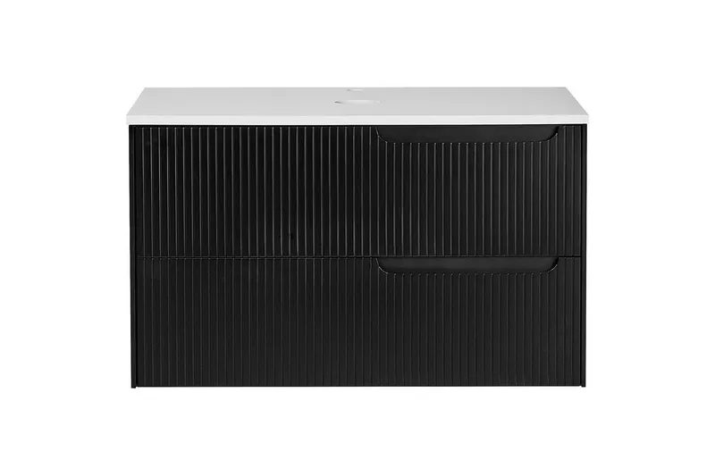 Servantskap Quintela Sort, Hvit, 80x52x48 cm - Sort, Hvit, 80x52x48 cm - Oppbevaring - Oppbevaring til baderom - Veggskap & høyskap