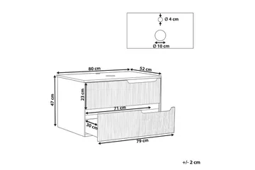 Servantskap Quintela Sort, Hvit, 80x52x48 cm - Sort, Hvit, 80x52x48 cm - Oppbevaring - Oppbevaring til baderom - Veggskap & høyskap