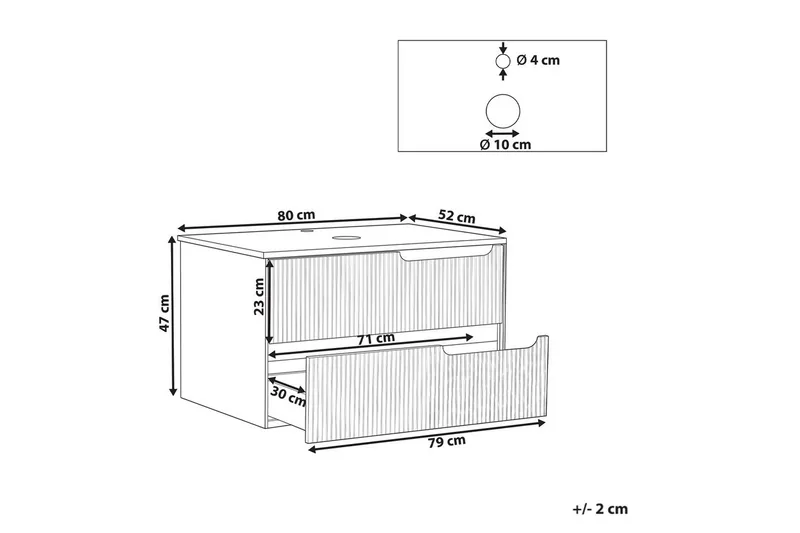 Servantskap Quintela Sort, Hvit, 80x52x48 cm - Sort, Hvit, 80x52x48 cm - Oppbevaring - Oppbevaring til baderom - Veggskap & høyskap