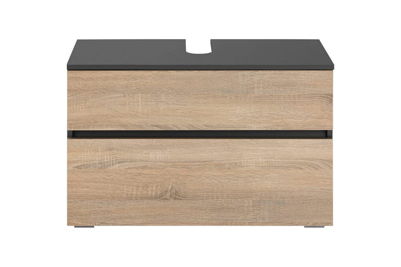 Servantskap Wisla 80x35x55 cm, Antrasitt/Eik - 80x35x55 cm, Antrasitt/Eik - Oppbevaring - Oppbevaring til baderom - Baderomsskap