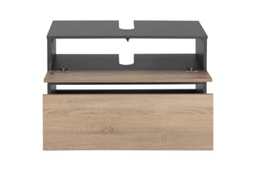 Servantskap Wisla 80x35x55 cm, Antrasitt/Eik - 80x35x55 cm, Antrasitt/Eik - Oppbevaring - Oppbevaring til baderom - Baderomsskap