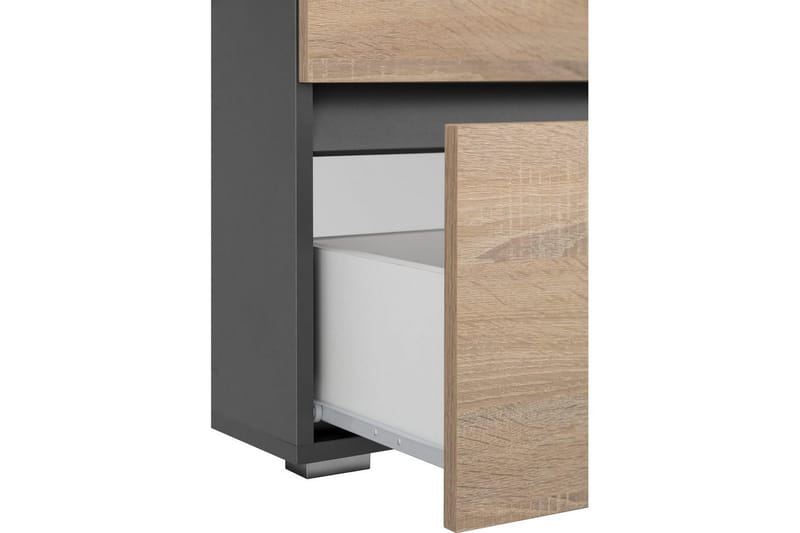 Servantskap Wisla 80x35x55 cm, Antrasitt/Eik - 80x35x55 cm, Antrasitt/Eik - Oppbevaring - Oppbevaring til baderom - Baderomsskap