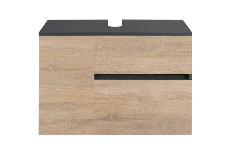 Servantskap Wisla 80x45x53 cm, Antrasitt/Eik - 80x45x53 cm, Antrasitt/Eik - Oppbevaring - Oppbevaring til baderom - Baderomsskap