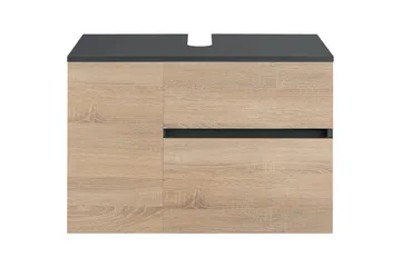Servantskap Wisla 80x45x53 cm, Antrasitt/Eik - 80x45x53 cm, Antrasitt/Eik - Oppbevaring - Oppbevaring til baderom - Servantskap & kommode