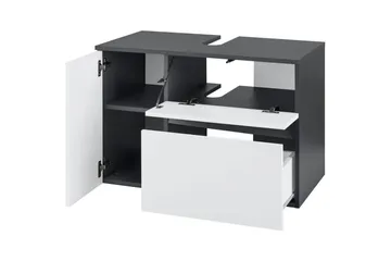 Servantskap Wisla 80x45x53 cm, Antrasitt/Hvit - 80x45x53 cm, Antrasitt/Hvit - Oppbevaring - Oppbevaring til baderom - Servantskap & kommode