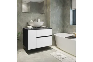 Servantskap Wisla 80x45x53 cm, Antrasitt/Hvit - 80x45x53 cm, Antrasitt/Hvit - Oppbevaring - Oppbevaring til baderom - Servantskap & kommode