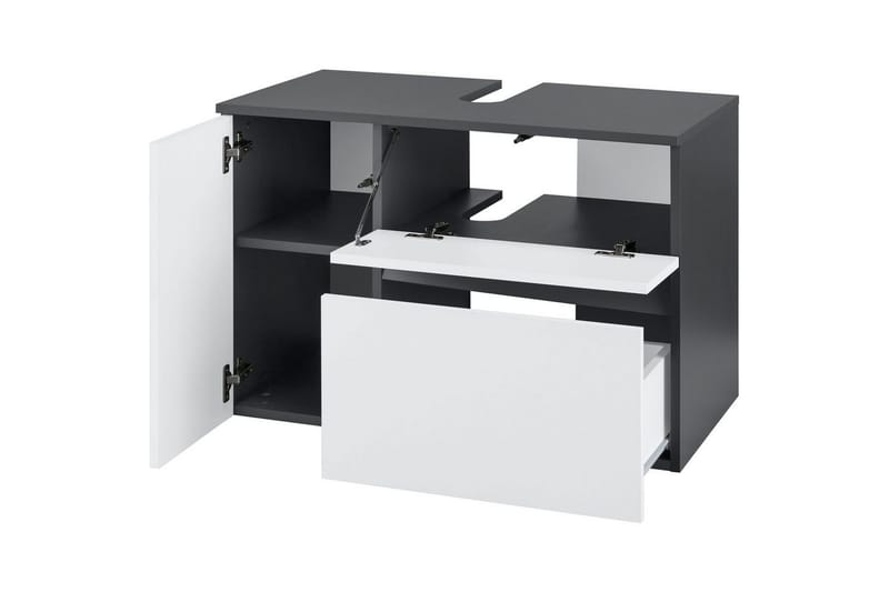 Servantskap Wisla 80x45x53 cm, Antrasitt/Hvit - 80x45x53 cm, Antrasitt/Hvit - Oppbevaring - Oppbevaring til baderom - Baderomsskap
