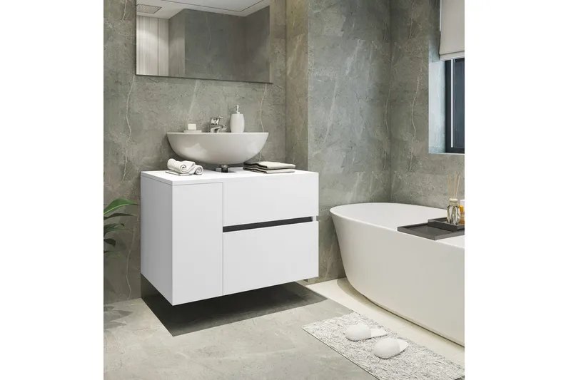 Servantskap Wisla 80x45x53 cm, Hvit - 80x45x53 cm, Hvit - Oppbevaring - Oppbevaring til baderom - Veggskap & høyskap