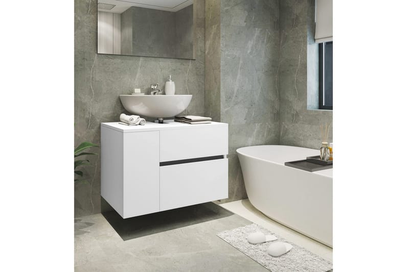 Servantskap Wisla 80x45x53 cm, Hvit - 80x45x53 cm, Hvit - Oppbevaring - Oppbevaring til baderom - Baderomsskap