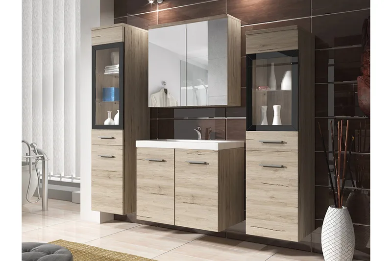 Somender Møbelsett til Bad 132 cm - Oppbevaring - Oppbevaring til baderom - Komplette møbelpakker