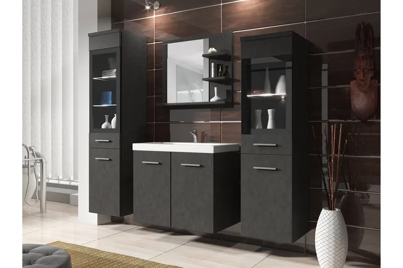 Somender Møbelsett til Bad 132 cm - Oppbevaring - Oppbevaring til baderom - Komplette møbelpakker