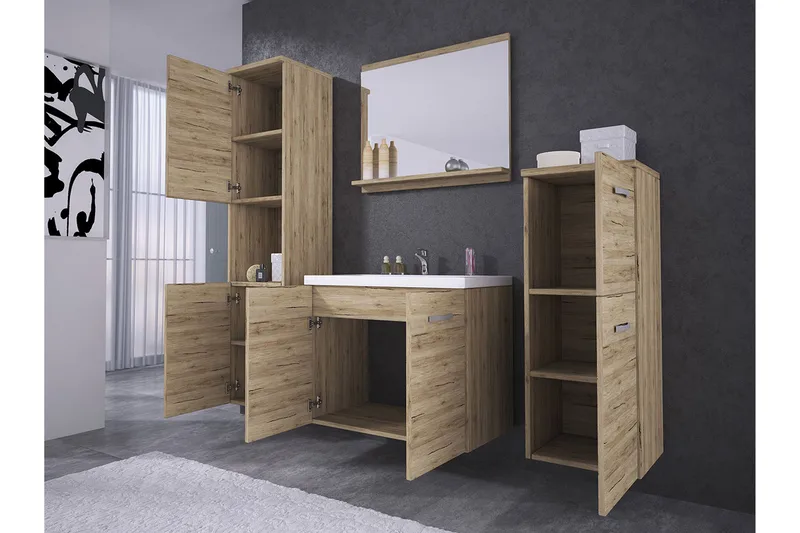 Sonaki Møbelsett til Bad 133 cm - Oppbevaring - Oppbevaring til baderom - Komplette møbelpakker