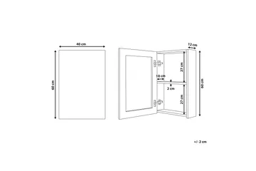 Carmenes Skap til Badet 40 cm med Speil - Hvit - Oppbevaring - Oppbevaring til baderom - Speilskap