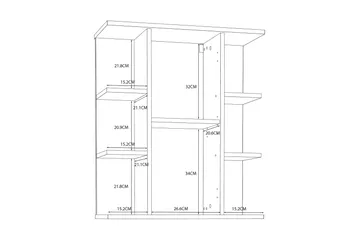 Elsassona Veggskap 26x60 cm - Hvit - Oppbevaring - Oppbevaring til baderom - Speilskap