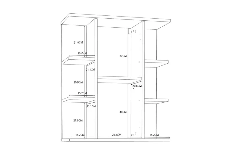 Elsassona Veggskap 26x60 cm - Hvit - Oppbevaring - Oppbevaring til baderom - Speilskap