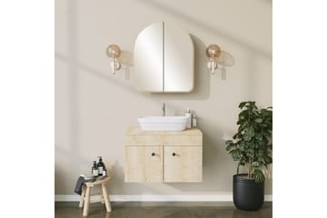 Heren Overskap med speil 45 cm - Beige - Oppbevaring - Oppbevaring til baderom - Speilskap