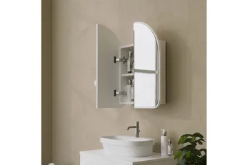 Heren Overskap med speil 45 cm - Hvit - Oppbevaring - Oppbevaring til baderom - Speilskap