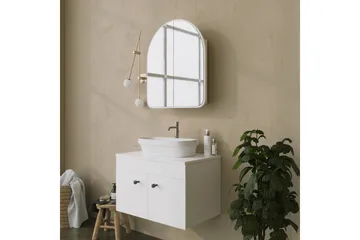 Heren Overskap med speil 45 cm - Hvit - Oppbevaring - Oppbevaring til baderom - Speilskap