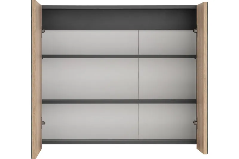 Hudnall Veggskap 2 Dører - Antrasitt/Hvit - Oppbevaring - Oppbevaring til baderom - Speilskap