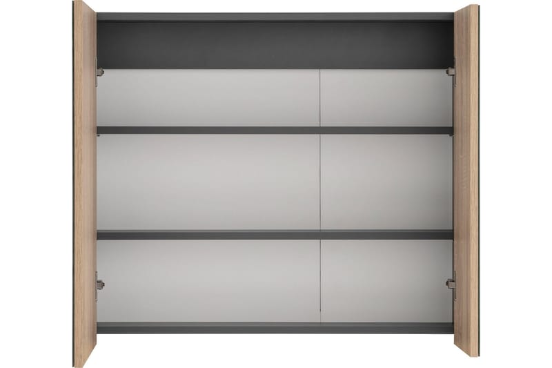 Hudnall Veggskap 2 Dører - Antrasitt/Hvit - Oppbevaring - Oppbevaring til baderom - Speilskap