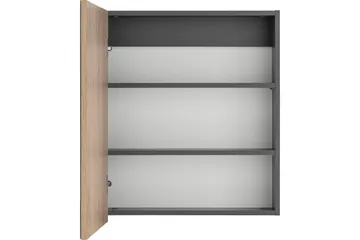 Hudnall Veggskap 60x15 cm - Antrasitt/Hvit - Oppbevaring - Oppbevaring til baderom - Speilskap