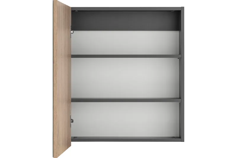 Hudnall Veggskap 60x15 cm - Antrasitt/Hvit - Oppbevaring - Oppbevaring til baderom - Speilskap