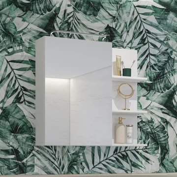 Speilskap Irvine 1 dør - Hvit Høyglans - Oppbevaring - Oppbevaring til baderom - Speilskap