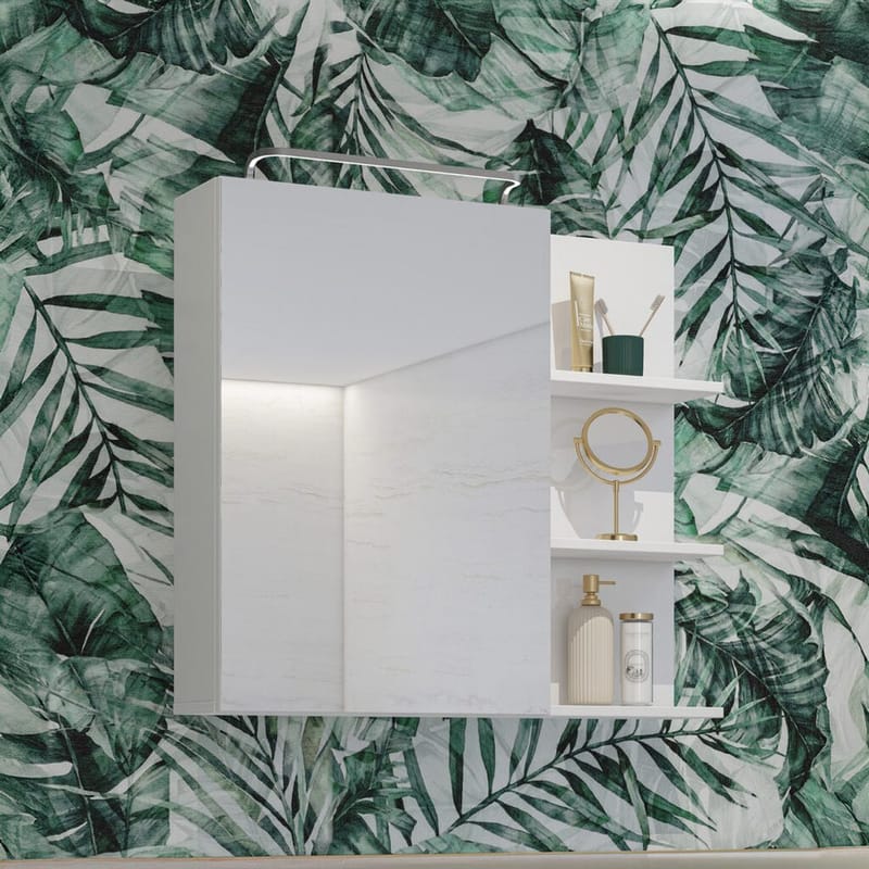 Speilskap Irvine 1 dør - Hvit Høyglans - Oppbevaring - Oppbevaring til baderom - Speilskap