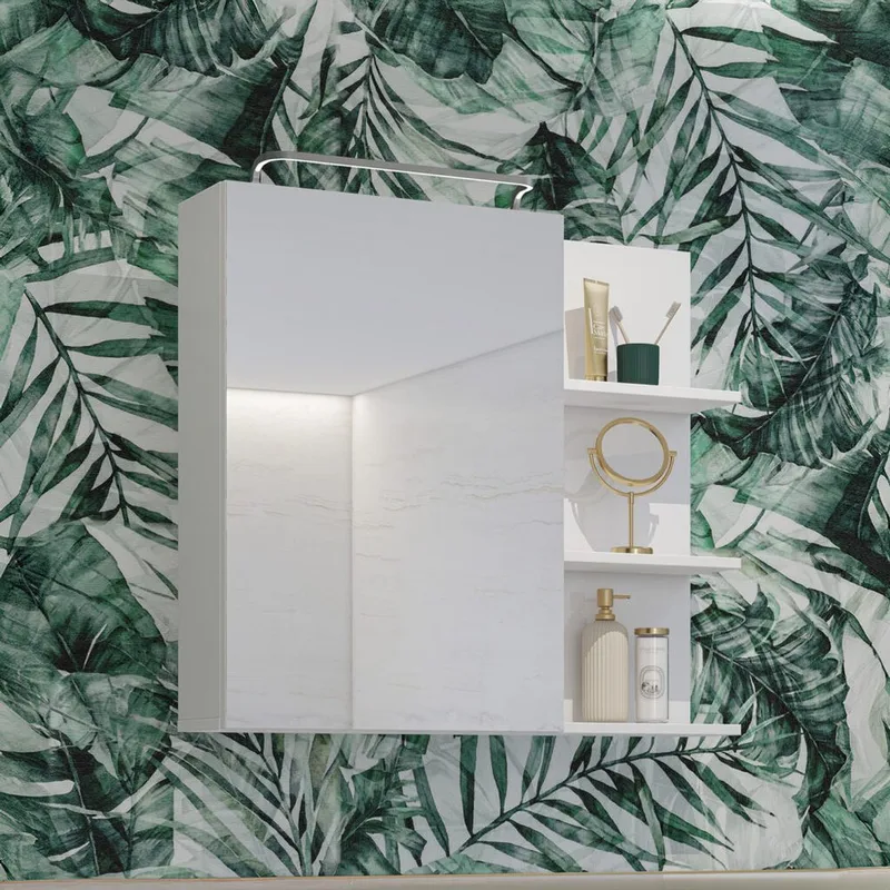 Speilskap Irvine 1 dør - Hvit Høyglans - Oppbevaring - Oppbevaring til baderom - Speilskap