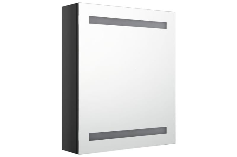 LED-speilskap til bad blank svart 50x14x60 cm - Svart - Speilskap