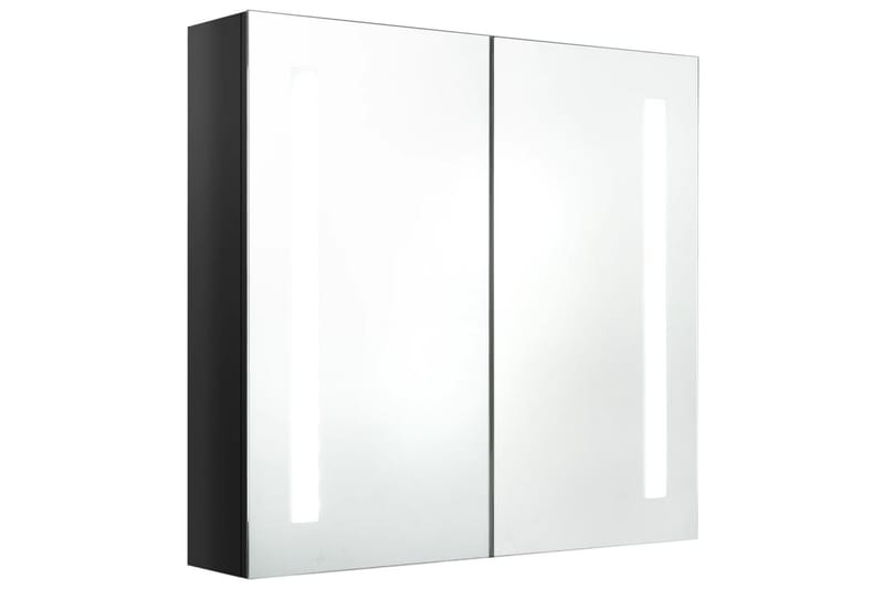 LED-speilskap til bad blank svart 62x14x60 cm - Speilskap