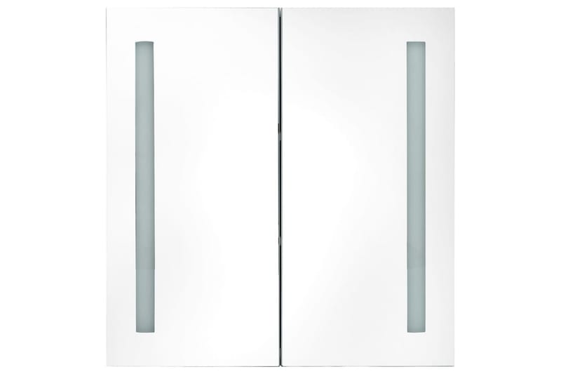 LED-speilskap til bad blank svart 62x14x60 cm - Speilskap