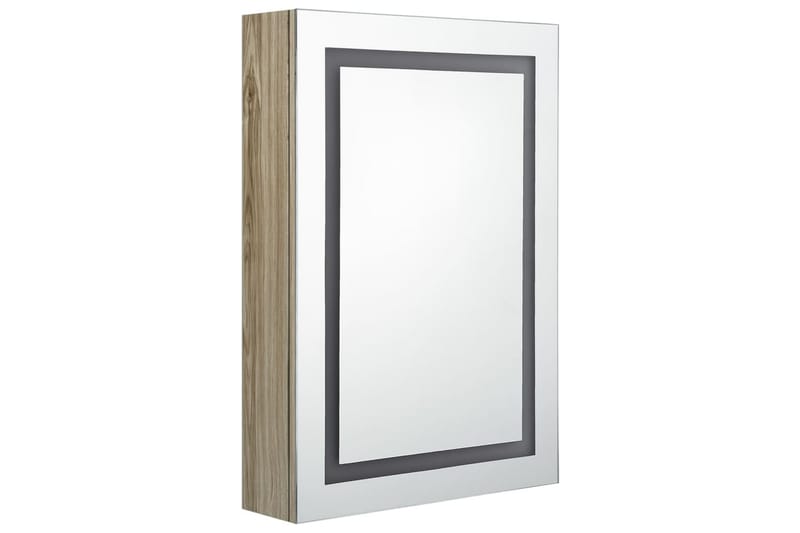 LED-speilskap til bad eik 50x13x70 cm - Brun - Speilskap