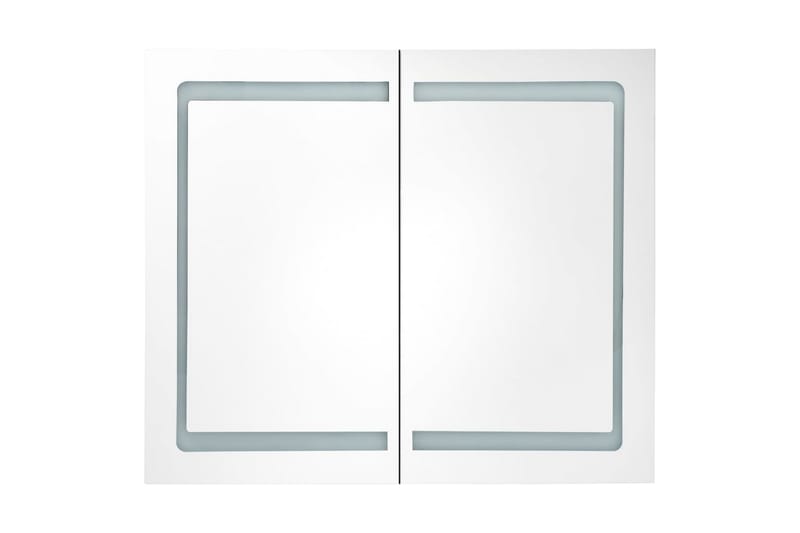 LED-speilskap til bad eik 80x12x68 cm - Brun - Speilskap
