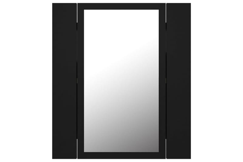 LED-speilskap til baderom svart 40x12x45 cm - Svart - Speilskap