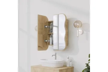 Najmin Overskap med speil 45 cm - Eik - Oppbevaring - Oppbevaring til baderom - Speilskap